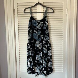 Santiki strappy black floral midi dress small